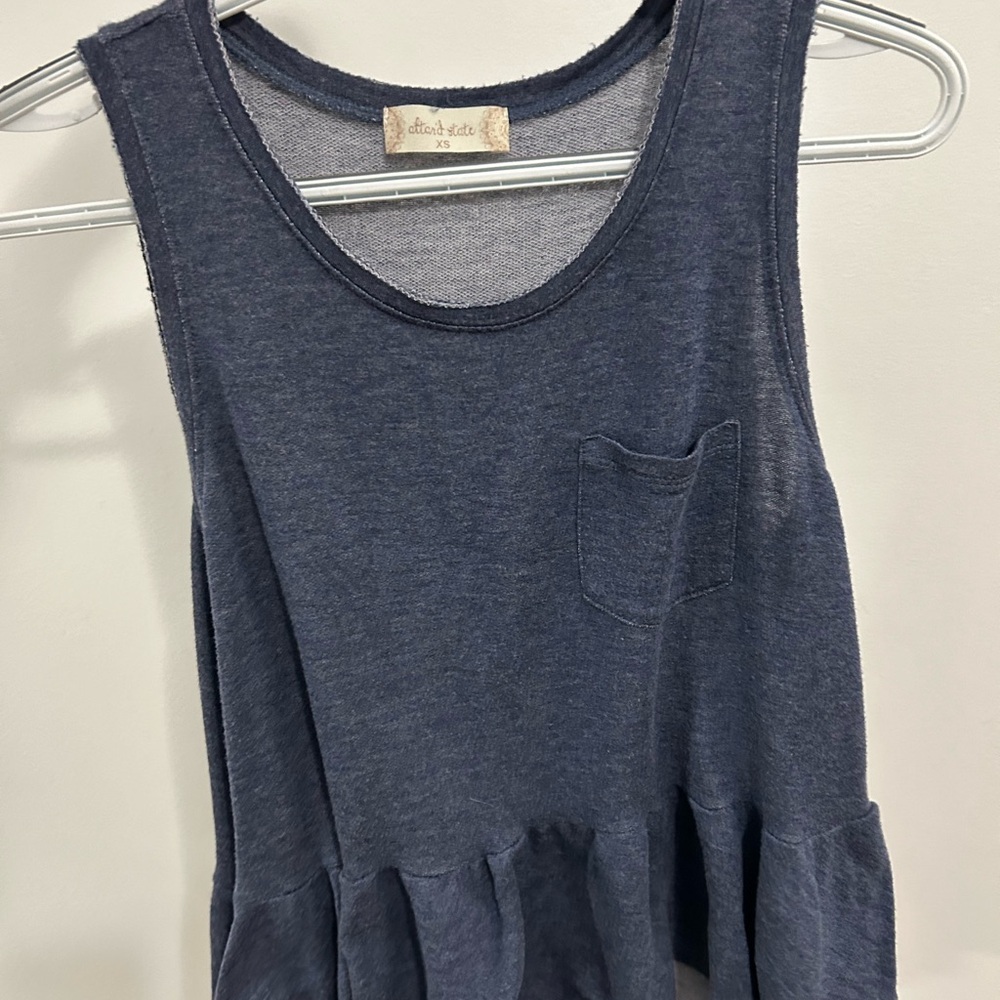Altar'd State Blue Tank Top with Peplum Style